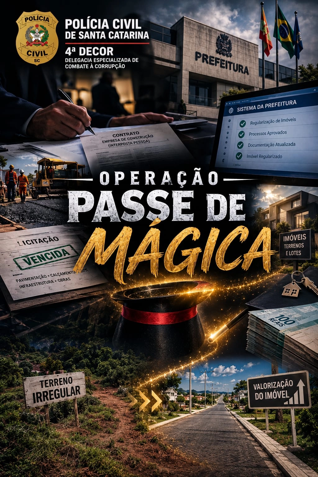 Polícia Civil cumpre 37 mandados em operação contra suspeitas de corrupção em Rio dos Cedros
