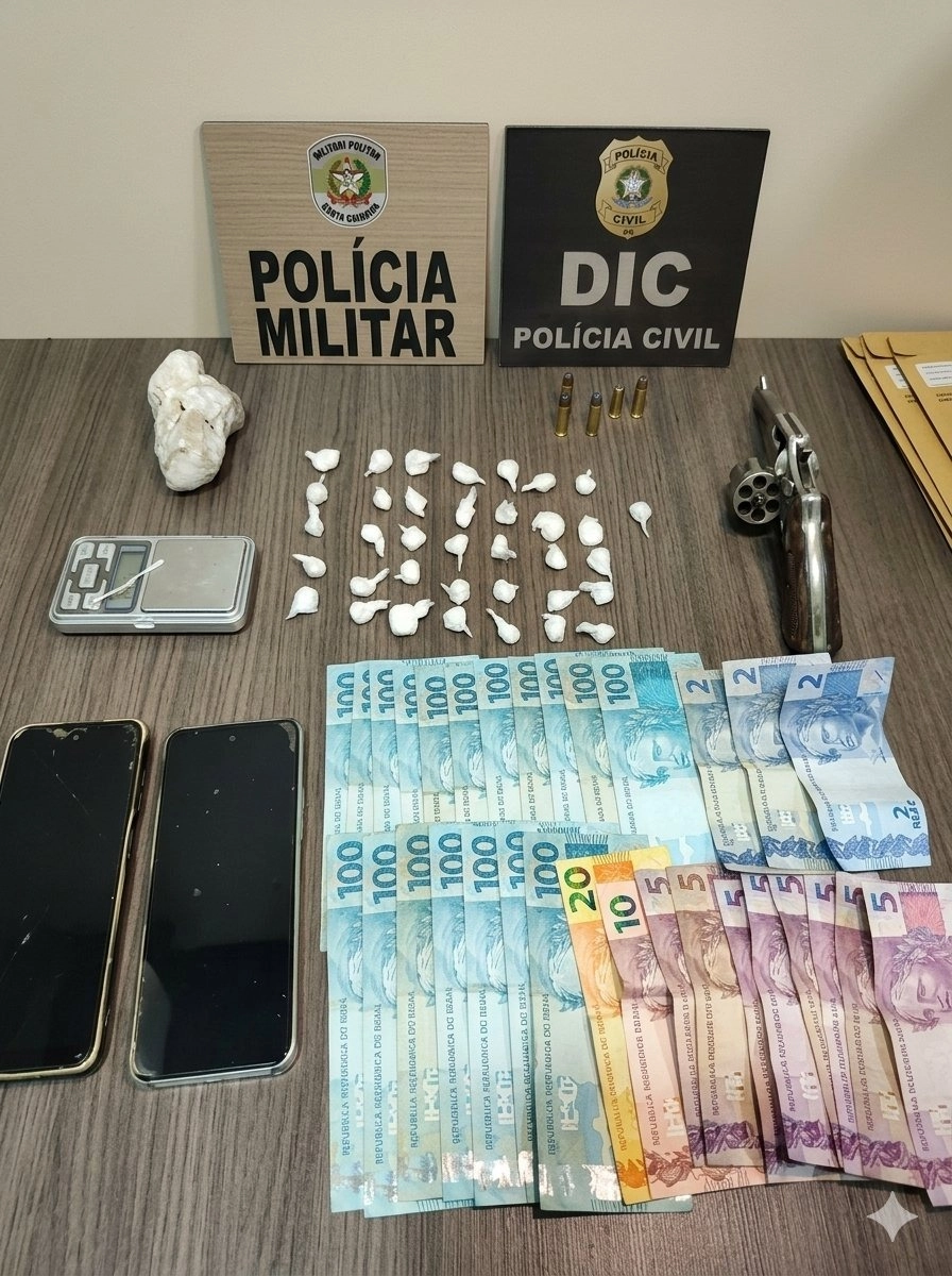 Polícia apreende drogas e revólver durante operação em Ituporanga