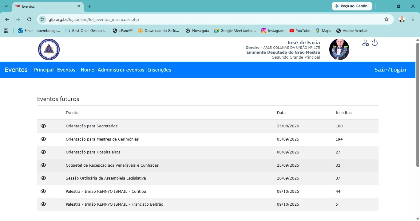 Cursos oferecidos pela Grande Loja do Paraná