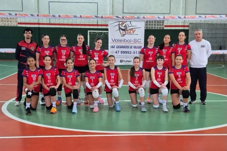 Sub-14 da Fube conquista 1º lugar na Liga Catarinense de Voleibol