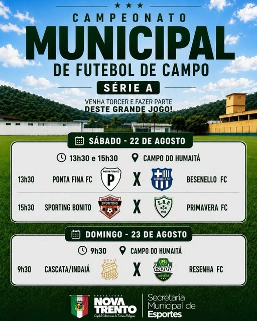 Campeonato Municipal de Futebol de Campo Série A retoma a 3ª rodada