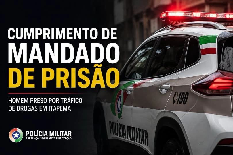 Homem é preso em Itapema por mandado relacionado ao tráfico de drogas