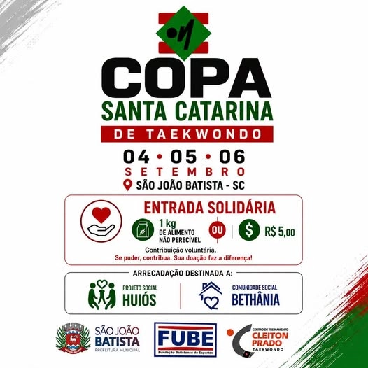 São João Batista sedia Copa Santa Catarina de Taekwondo nesta semana
