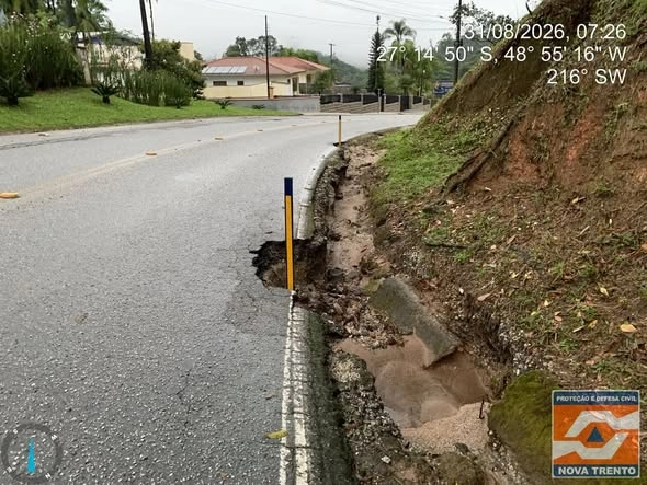 Defesa Civíl de Nova Trento mantém monitoramento após chuvas