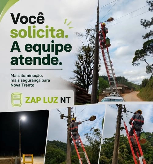 Prefeitura mantém atendimento às solicitações de iluminação pública em Nova Trento