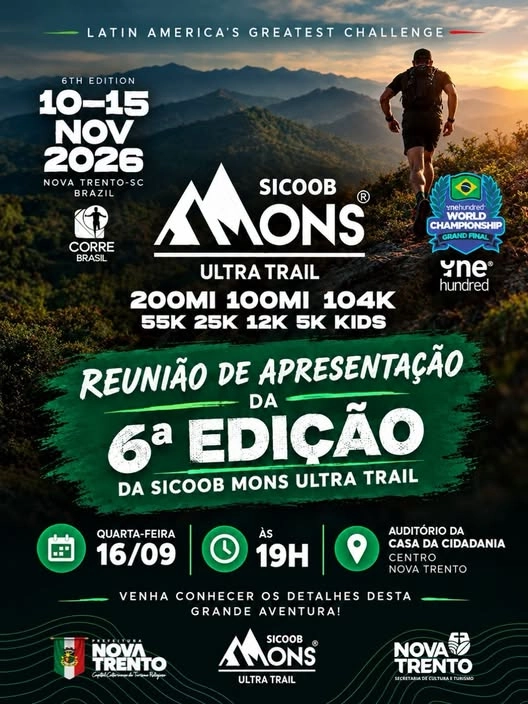 Nova Trento realiza reunião de apresentação da 6ª SICOOB Mons Ultra Trail