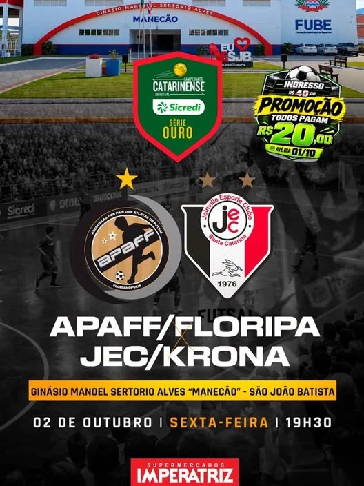 São João Batista receberá partida da Série Ouro de Futsal