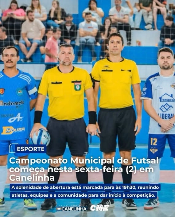 Campeonato Municipal de Futsal começa nesta sexta-feira (2) em Canelinha