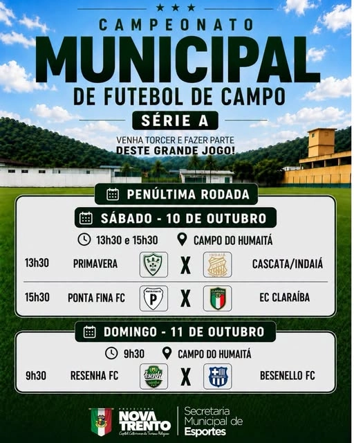 Campeonato Municipal de Futebol Série A terá penúltima rodada neste fim de semana