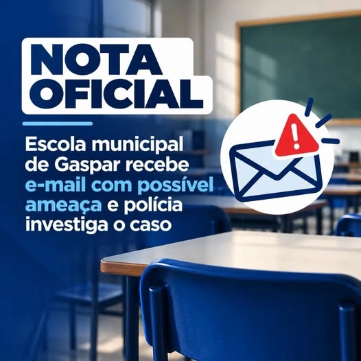 Escola municipal de Gaspar recebe e-mail com possível ameaça e polícia investiga o caso
