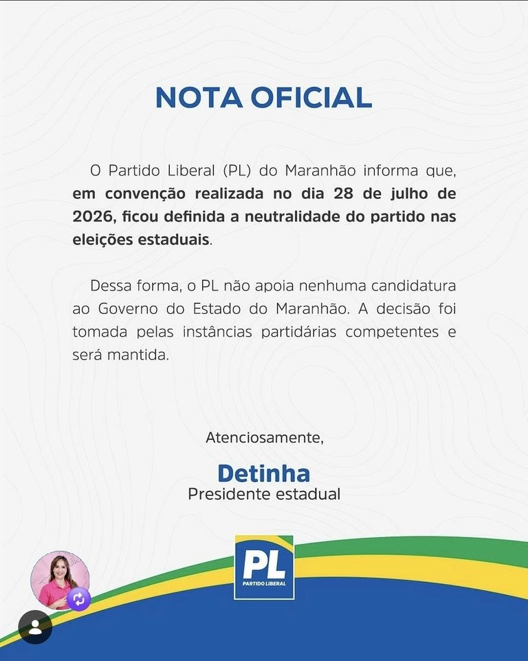 PL confirma neutralidade na disputa pelo Governo do Maranhão