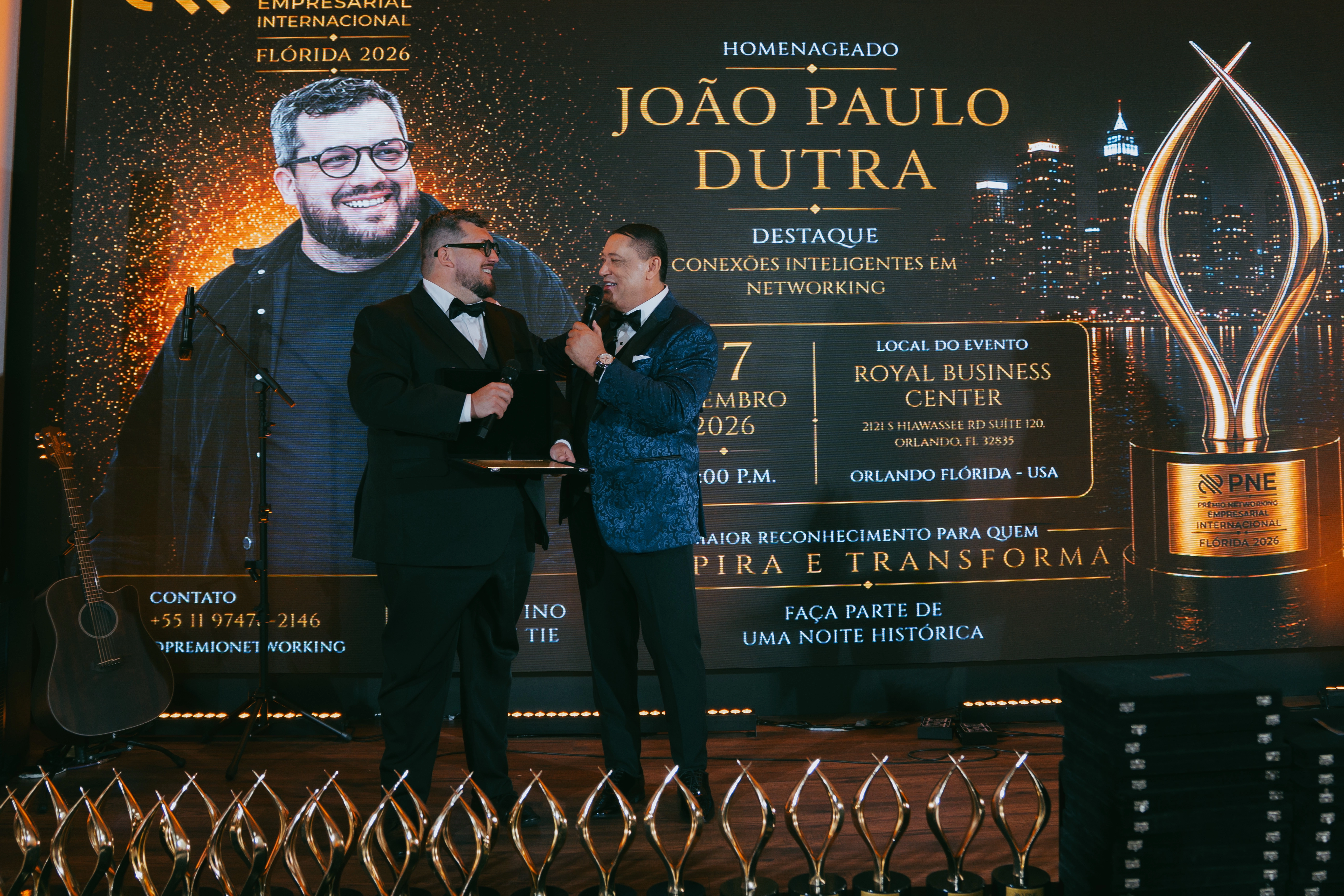 João Paulo Dutra, o JP, foi homenageado no Prêmio Networking Empresarial Nacional e Internacional, em Orlando