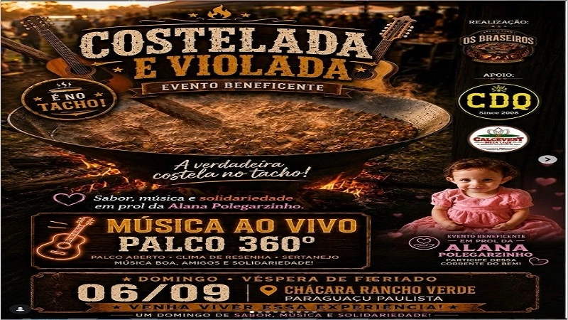 🎸🥩 COSTELADA E VIOLADA – O MELHOR DA MÚSICA E DA GASTRONOMIA POR UMA CAUSA NOBRE!