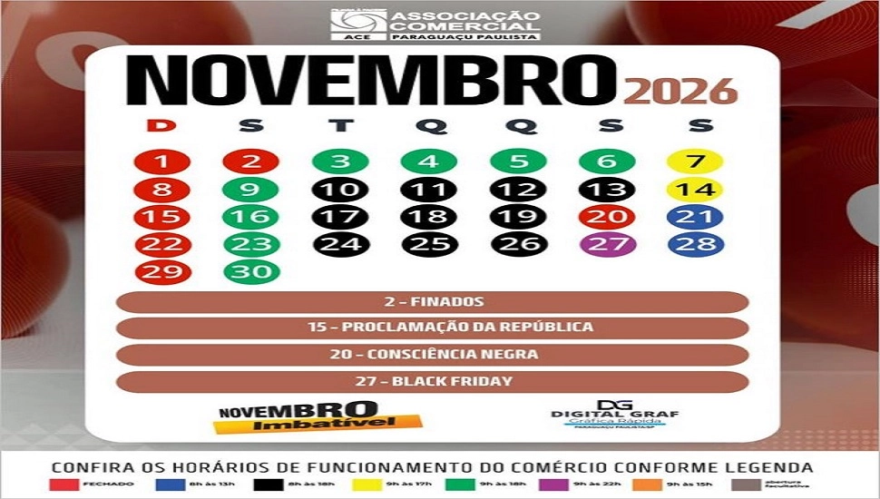Novembro chega com datas importantes e muitas oportunidades para o comércio de Paraguaçu