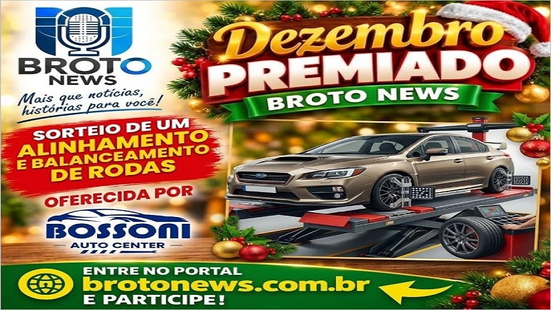 No dia 14 de dezembro, será sorteado 01 serviço de Alinhamento e Balanceamento! Bossoni Auto Center e Broto News