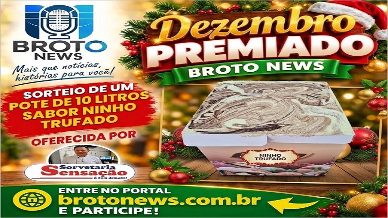 sorteio de 1 pote de sorvete de 10 litros, sabor Ninho Trufado - Sorveteria Sensação - Broto News