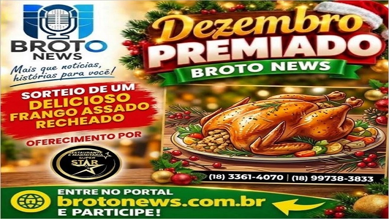 Sorteio de um Frango Assado Receado - Restaurante e Marmitaria Super Star e Broto News