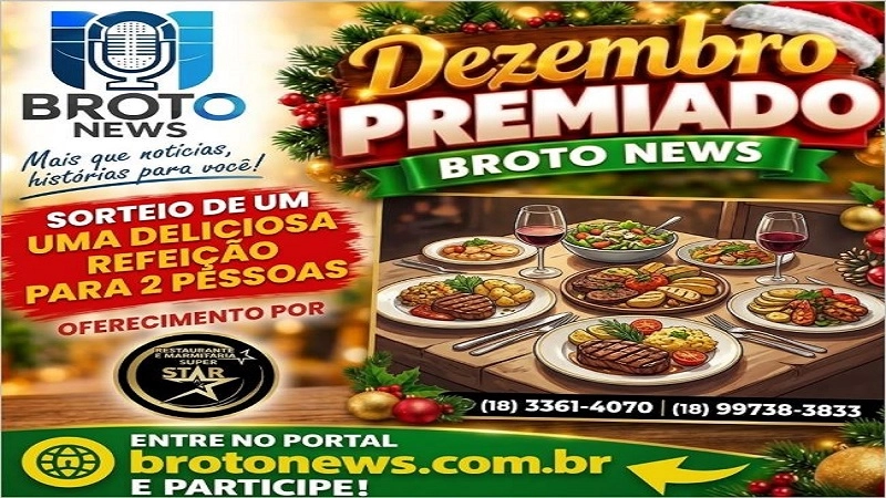 Dezembro Premiado Broto News - Refeição para duas pessoas no Restaurante e Marmitaria Super Star