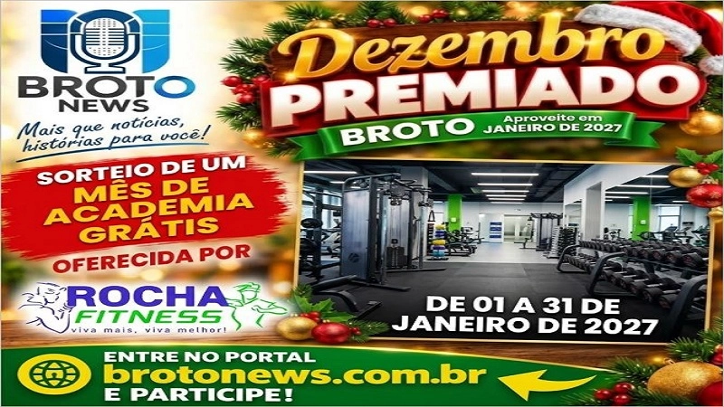 Sorteio de um mês de academia na Rocha Fitnnes em parceria com Broto News