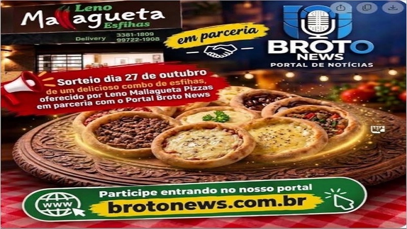 Sorteio de um combo de esfihas no dia 27 de outubro