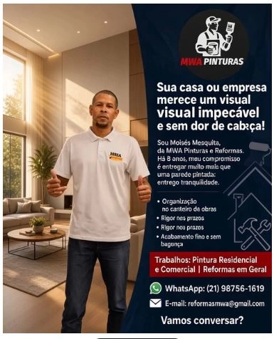 🖌️ MWA Pinturas | 8 anos elevando o padrão da sua reforma.