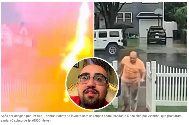 Homem sobrevive milagrosamente após ser atingido por raio: ‘Fui à igreja agradecer a Deus’