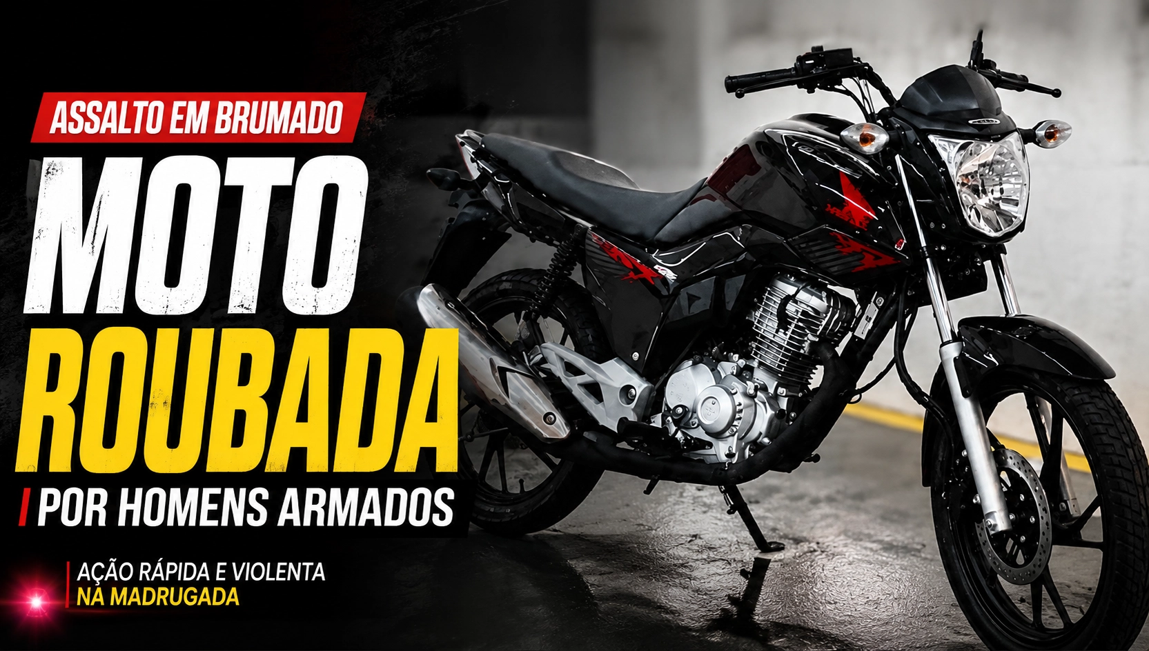 Motociclista tem Honda CG 160 roubada por criminosos armados em Brumado