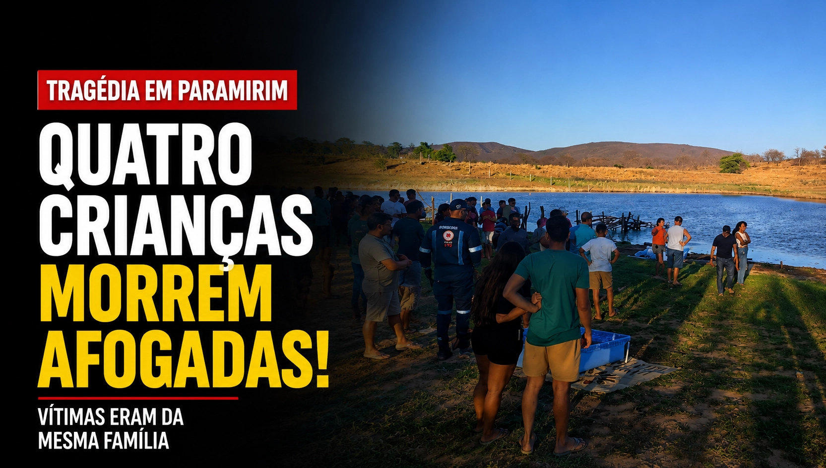 Tragédia em Paramirim: quatro crianças da mesma família morrem em reservatório
