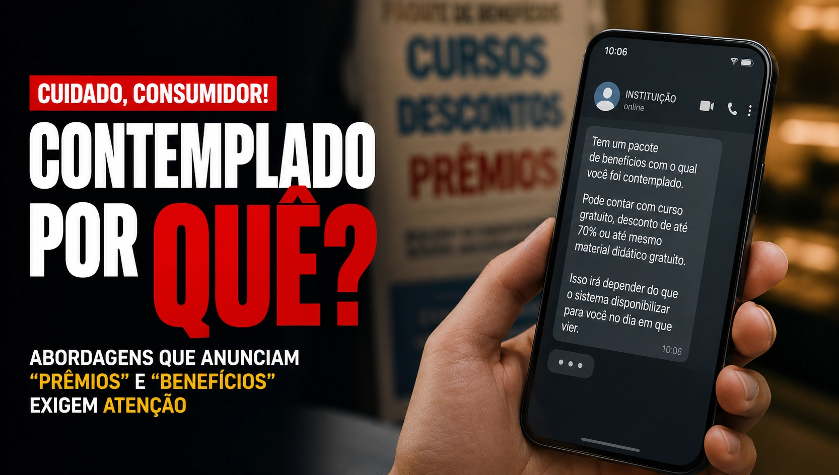 Moradores devem ficar atentos a abordagens que anunciam “prêmios” e “benefícios” para atrair consumidores