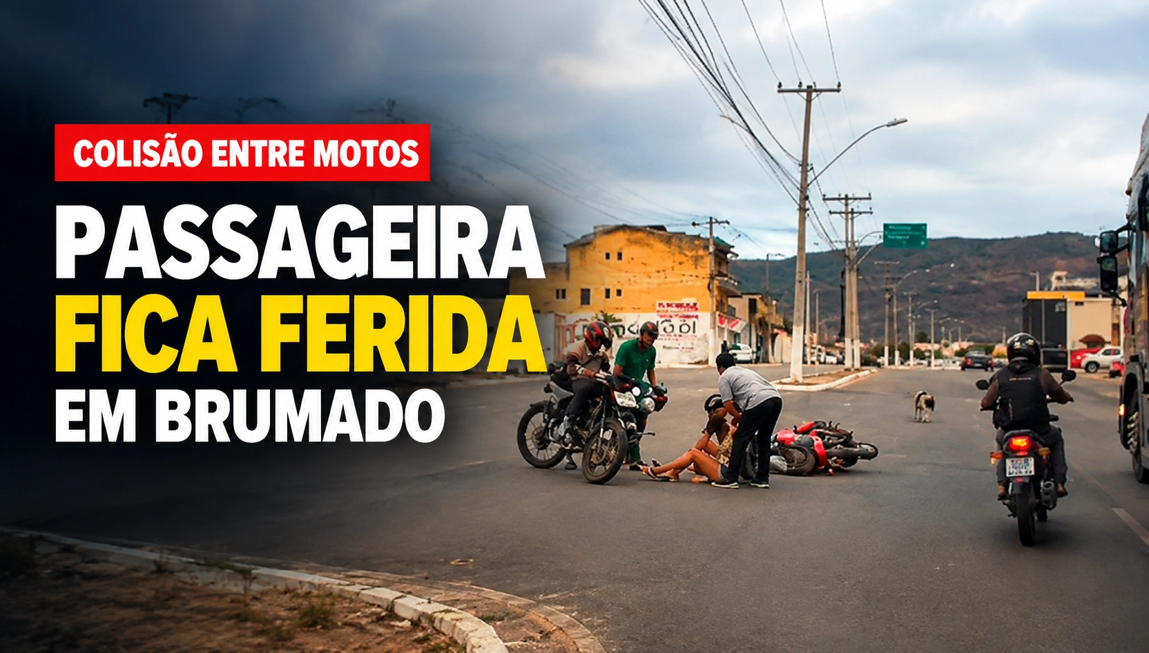 Colisão entre duas motos deixa passageira ferida na BA-148, em Brumado