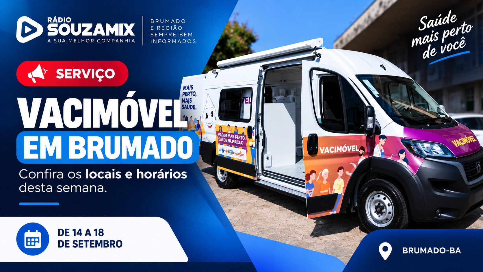 Vacimóvel percorre Brumado nesta semana: confira locais, datas e horários