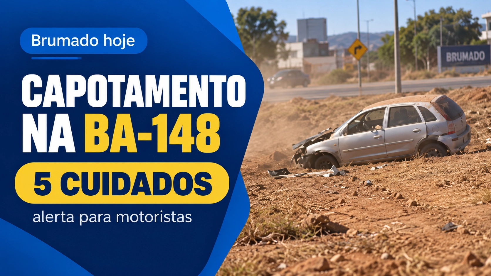 Capotamento na BA-148 em Brumado: 5 cuidados para evitar acidentes