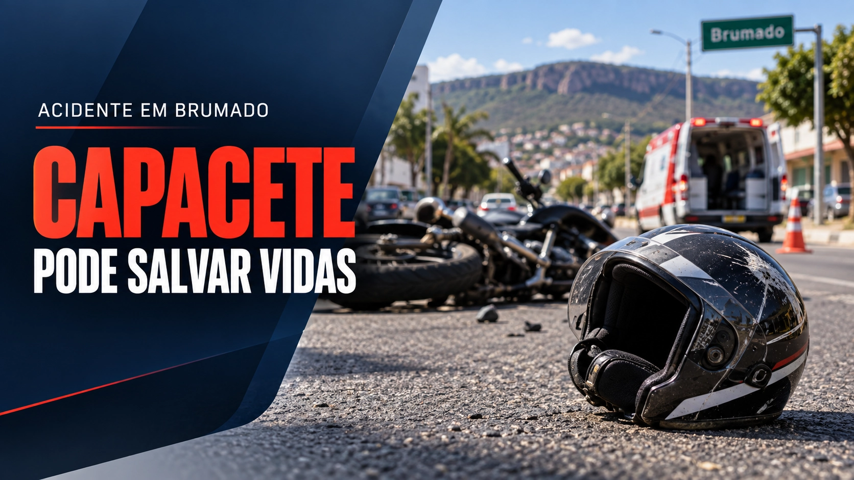 Acidente em Brumado reforça alerta sobre uso correto do capacete