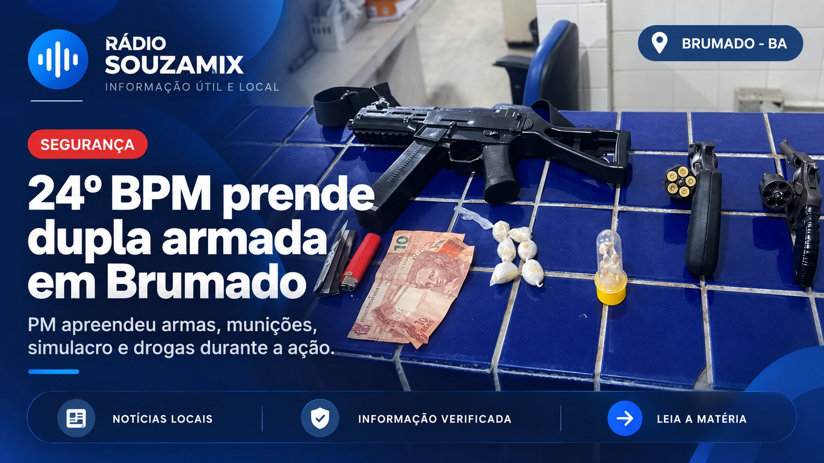 24º BPM prende dupla armada e evita possível ataque entre facções em Brumado