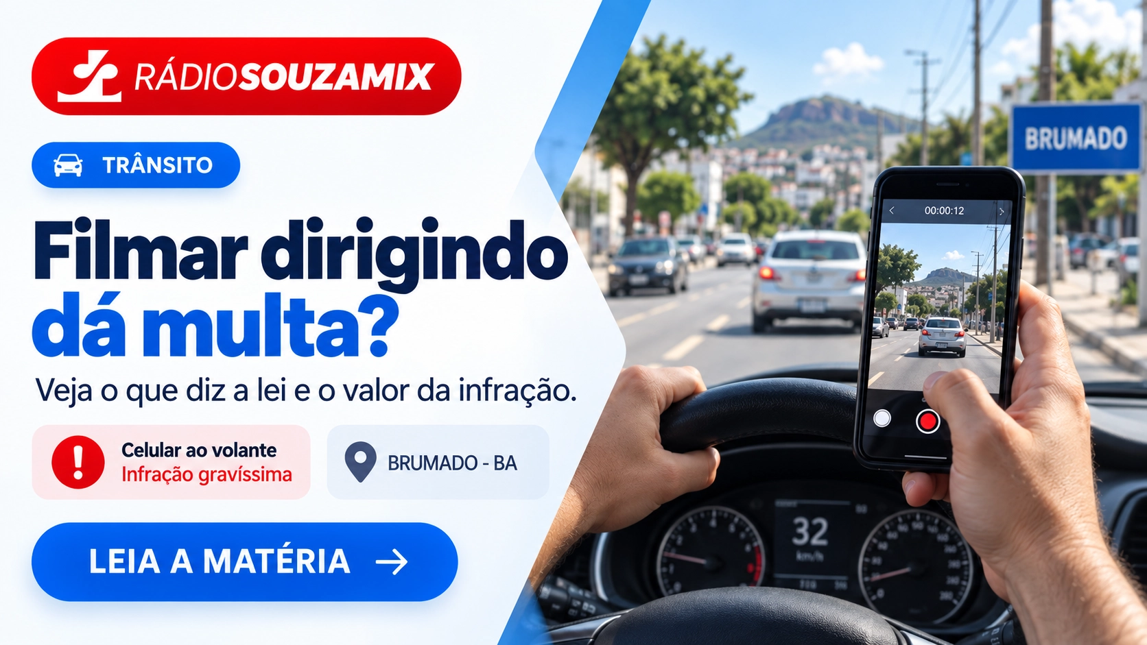 Filmar dirigindo dá multa? Veja o que diz o Código de Trânsito