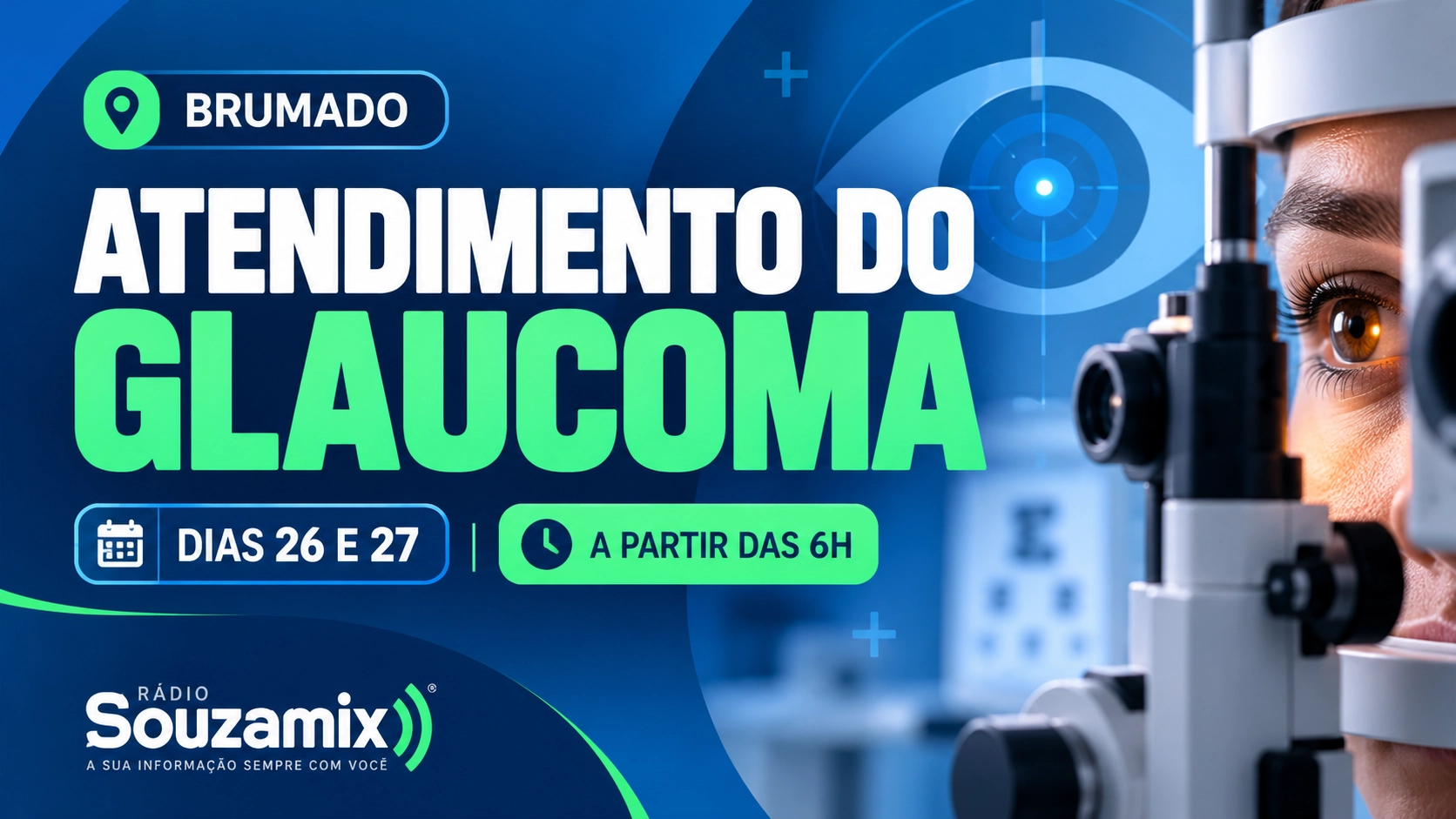 Projeto Glaucoma terá atendimentos nos dias 26 e 27 em Brumado