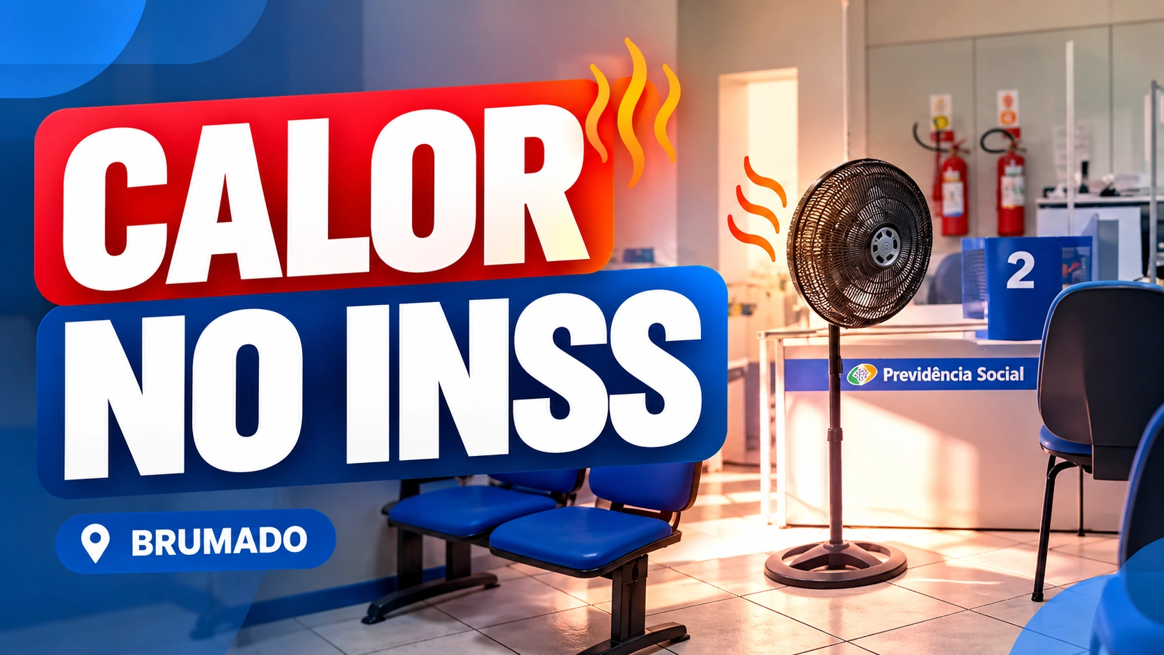 Usuários reclamam de calor e cadeiras quebradas na agência do INSS em Brumado