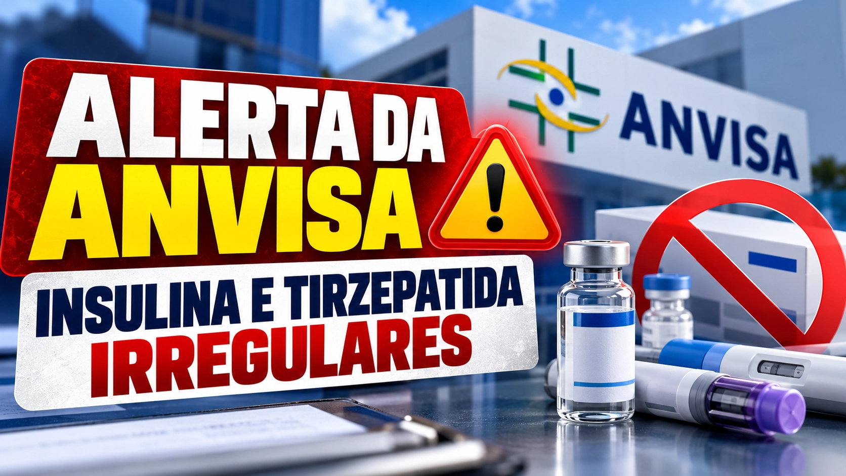 Anvisa proíbe insulina e tirzepatida irregulares; veja quais produtos entram no alerta