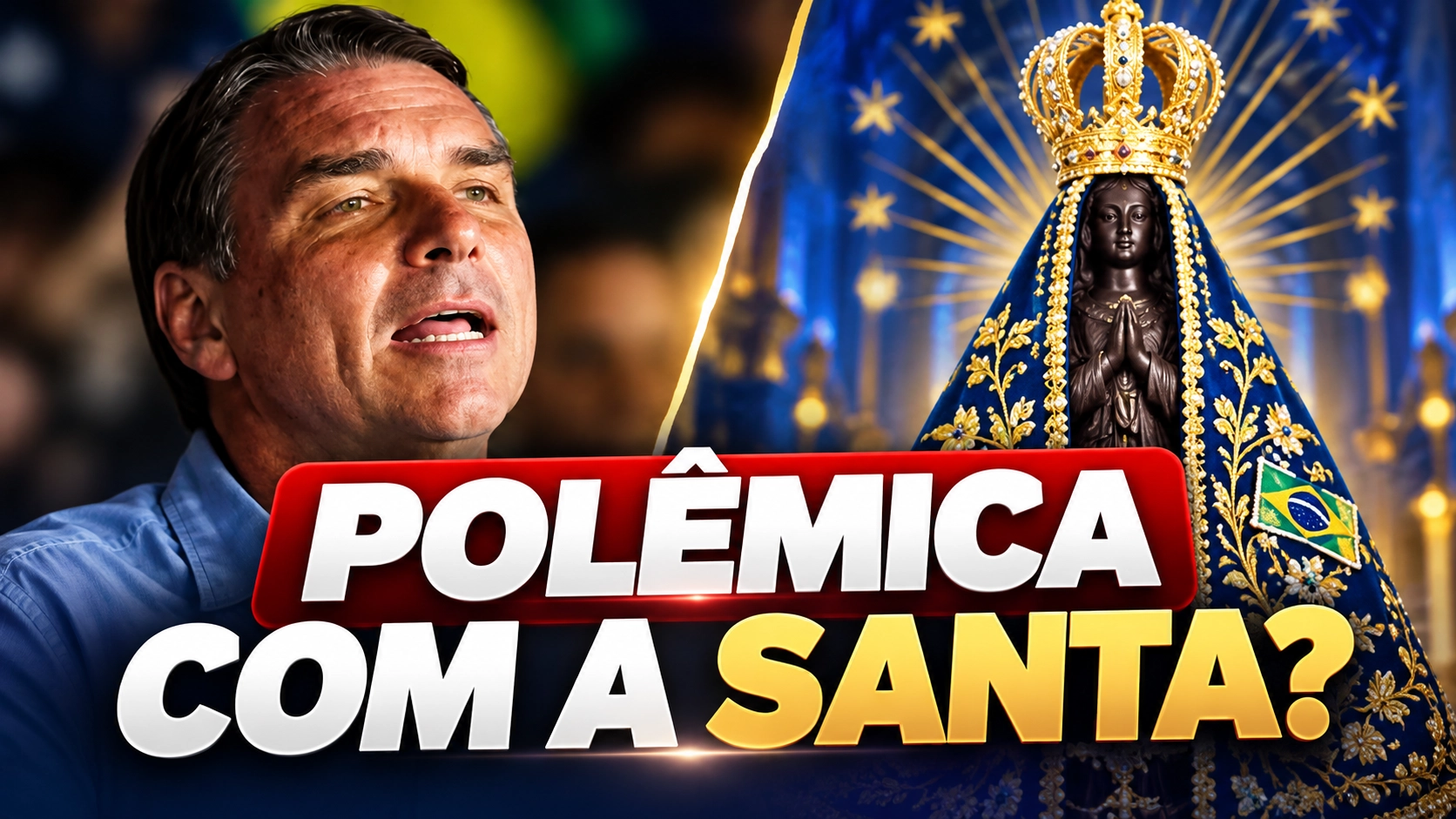 Flávio Bolsonaro vai à missa de Nossa Senhora Aparecida após polêmica na campanha