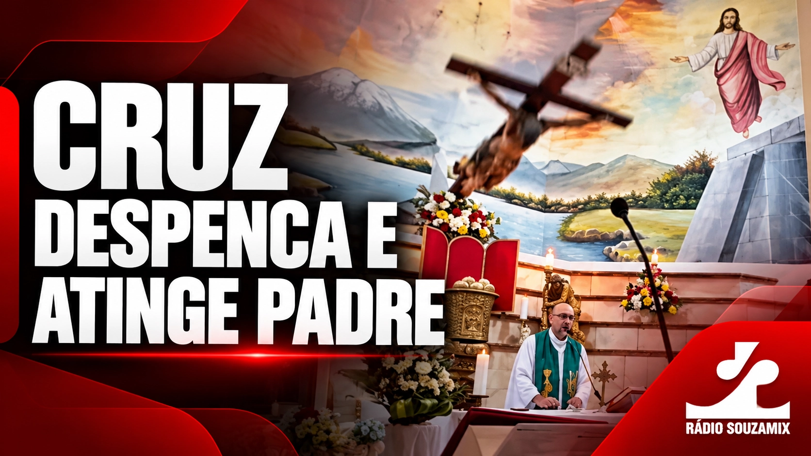 Padre morre após cruz de madeira cair durante missa transmitida ao vivo no Equador; veja o vídeo