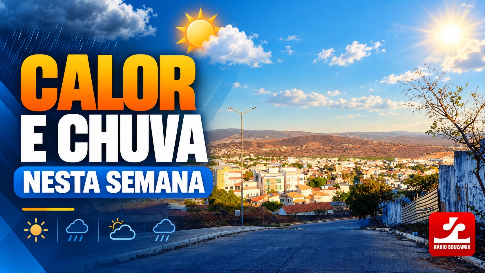 Brumado terá semana de calor de até 38°C e possibilidade de chuva; confira a previsão
