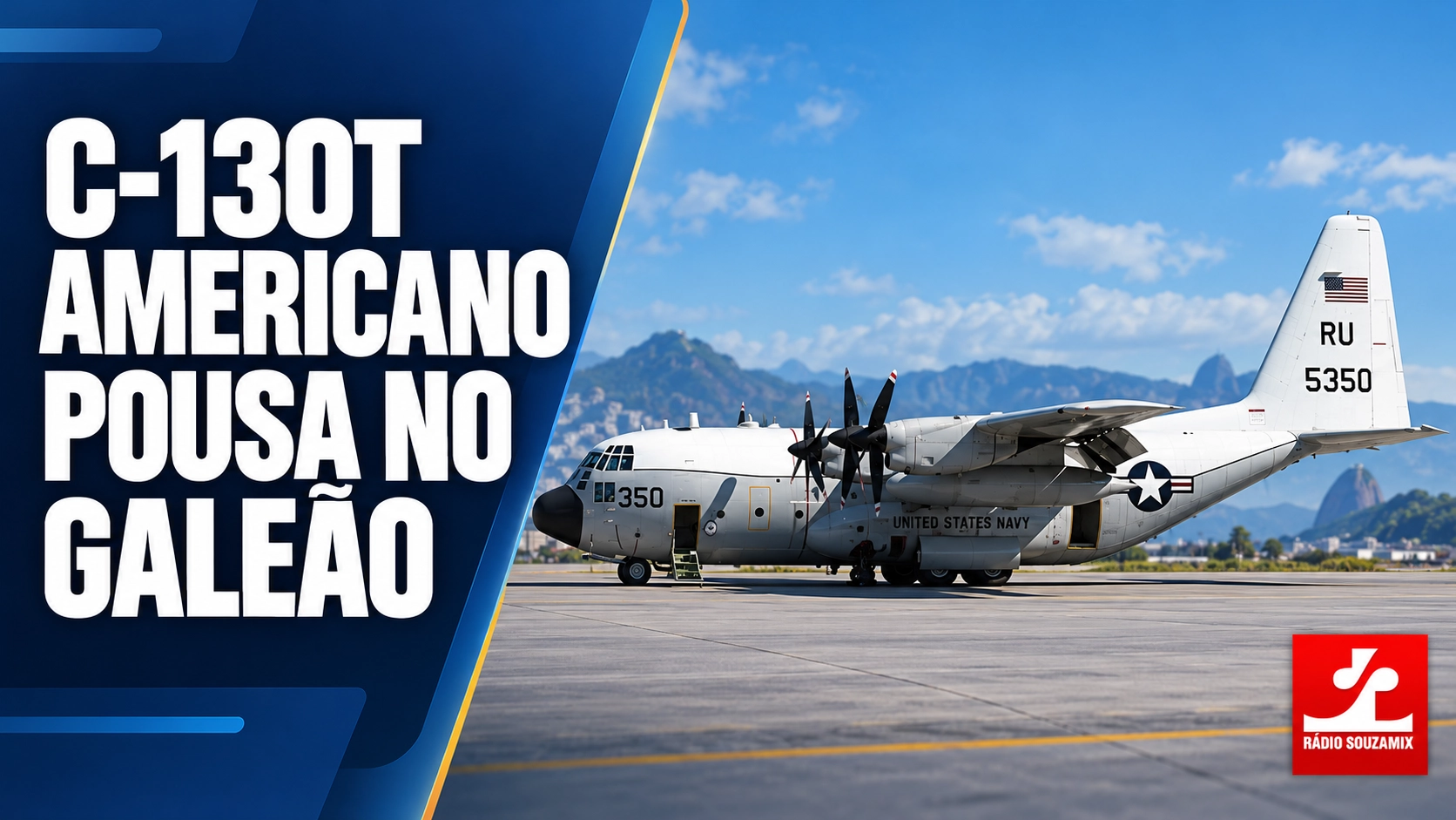 Avião militar C-130T dos Estados Unidos pousa no Galeão; entenda o que se sabe