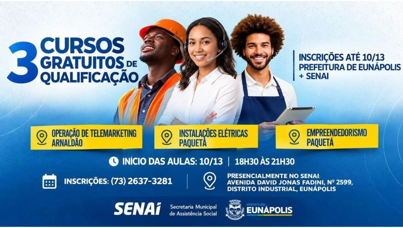 Prefeitura de Eunápolis leva qualificação profissional aos bairros em parceria com o SENAI