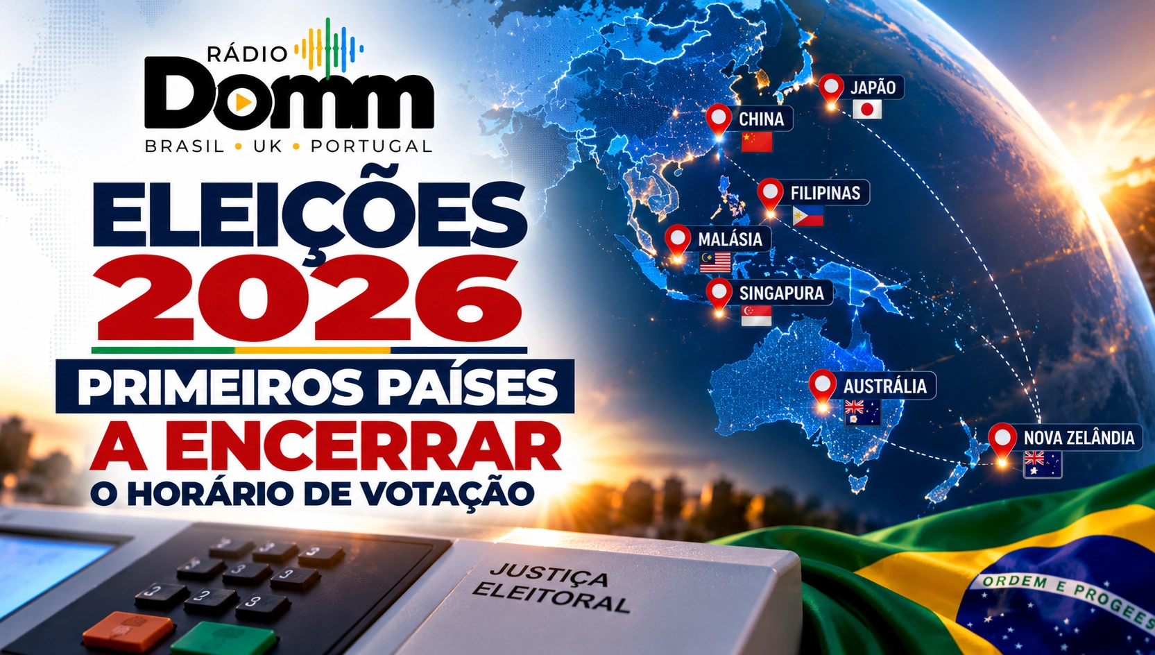Eleições 2026: primeiros países encerram votação no exterior; Nova Zelândia está entre os primeiros a fechar as urnas