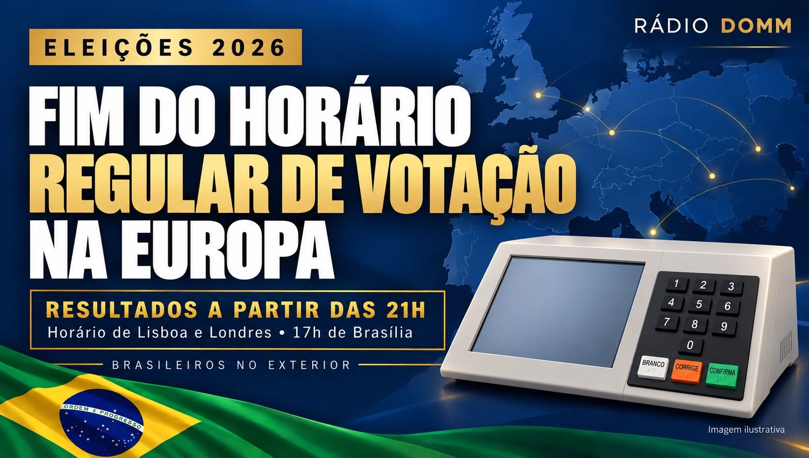 Europa encerra horário regular de votação; divulgação dos resultados começa às 21h em Lisboa e Londres