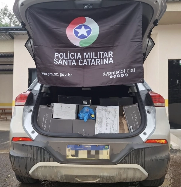 PM Rodoviária apreende 135 garrafas de bebidas trazidas da Argentina em Campo Erê