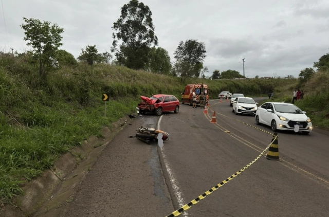 Motociclista morre em colisão frontal com carro na rodovia entre Romelândia e Anchieta