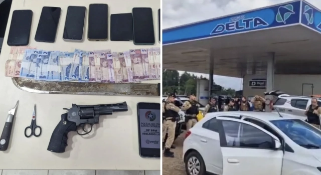 Suspeitos de roubar e amarrar taxista em árvore são presos após cerco entre SC e PR