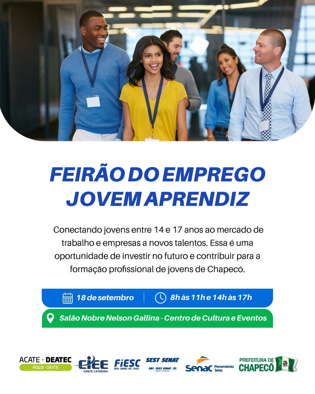 Chapecó realiza Feirão do Emprego Jovem Aprendiz nesta sexta-feira (18)