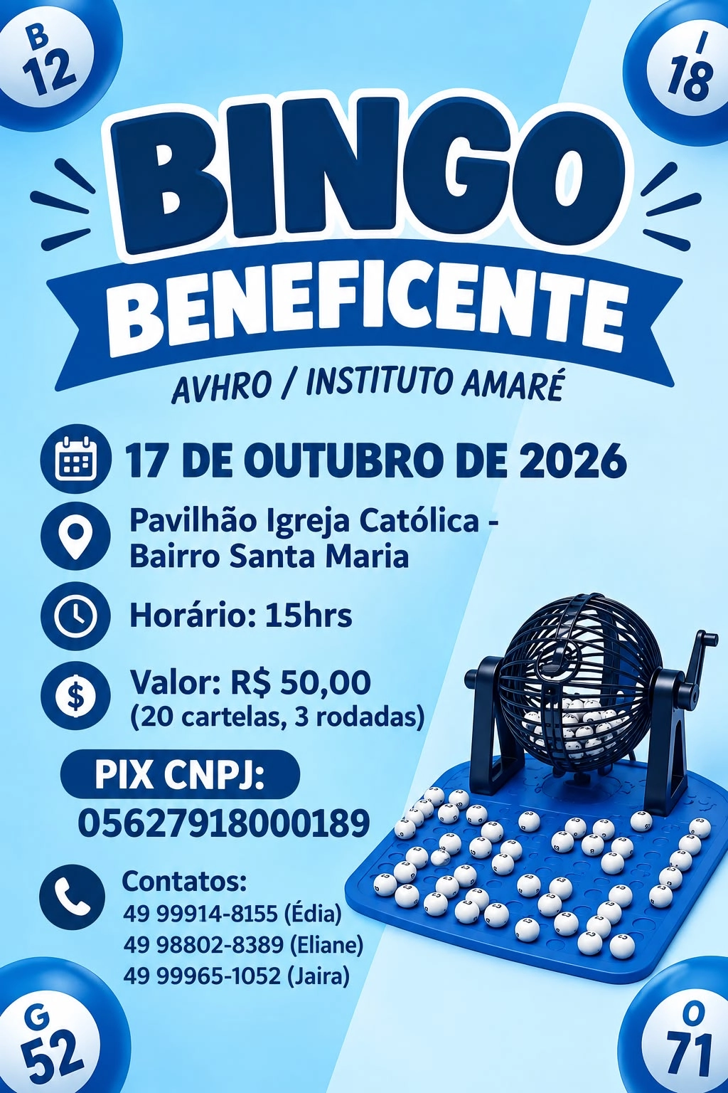 Bingo beneficente arrecada recursos para pacientes em tratamento contra o câncer em Chapecó